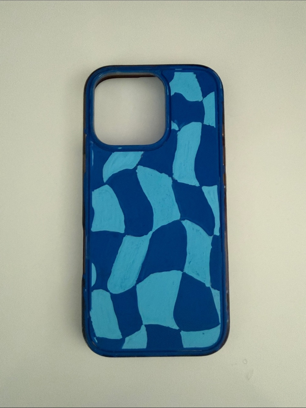 Blue checkered phone case